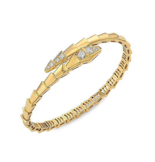 Eternal Luxury Snake Bracelet, 18k Gold Plated, 925 Sterling Silver