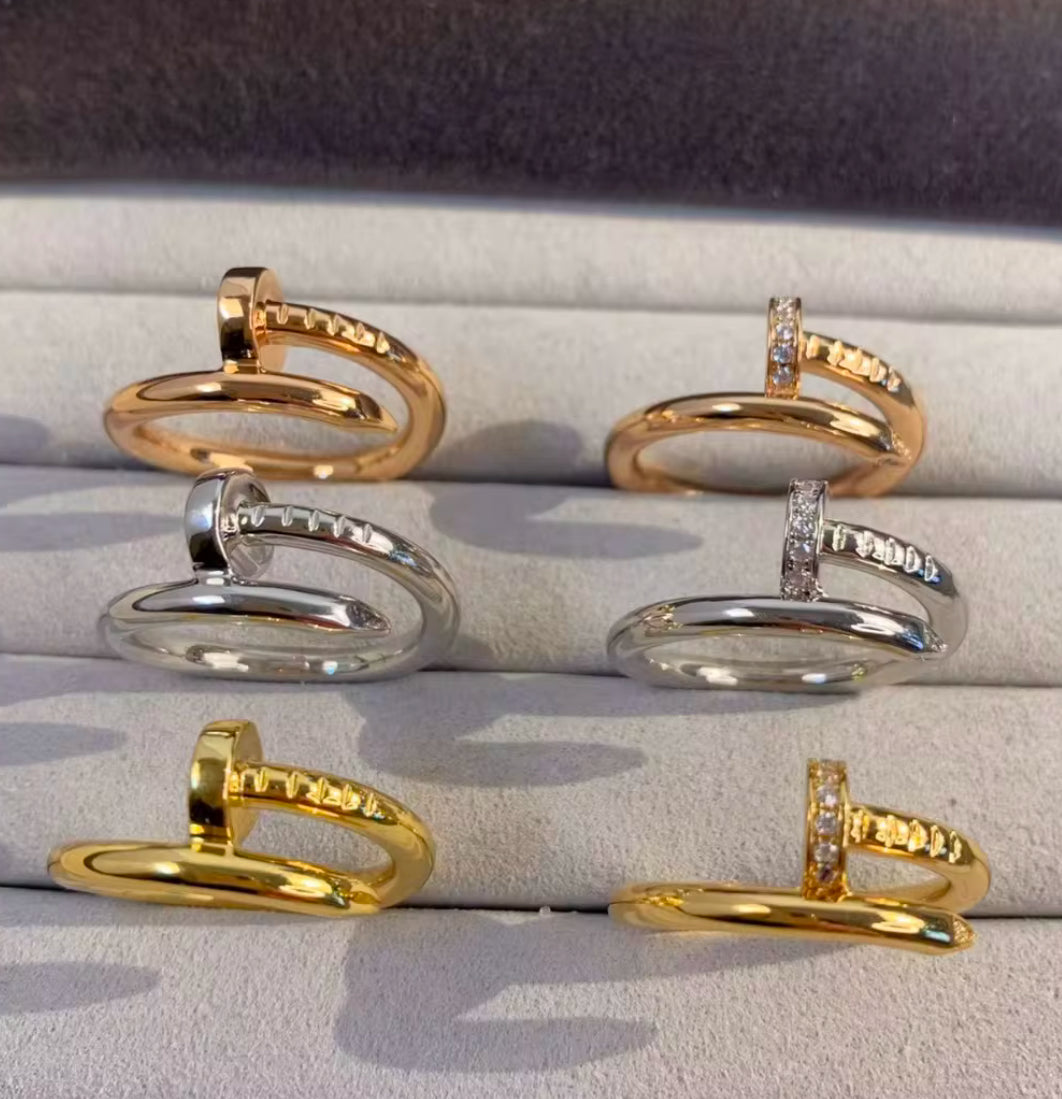 Eternal Nail Couture Rings, 18k Gold Plated, 925 Sterling Silver Rings