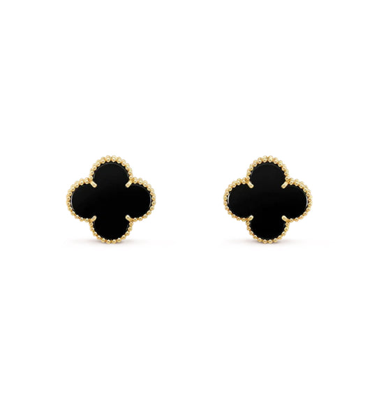 Eternal Clover Leaf Earrings, 18k Gold Plated, 925 Sterling Silver