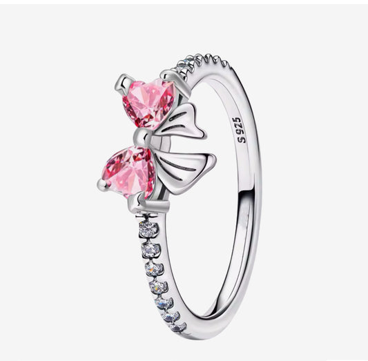 Eternal Sparkling Pink Bowtie Ring