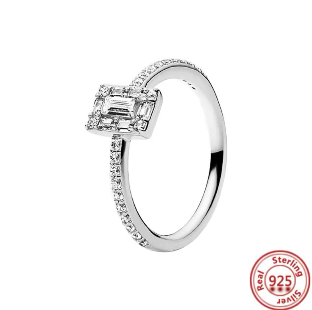 Eternal Square Sparkle Halo Ring