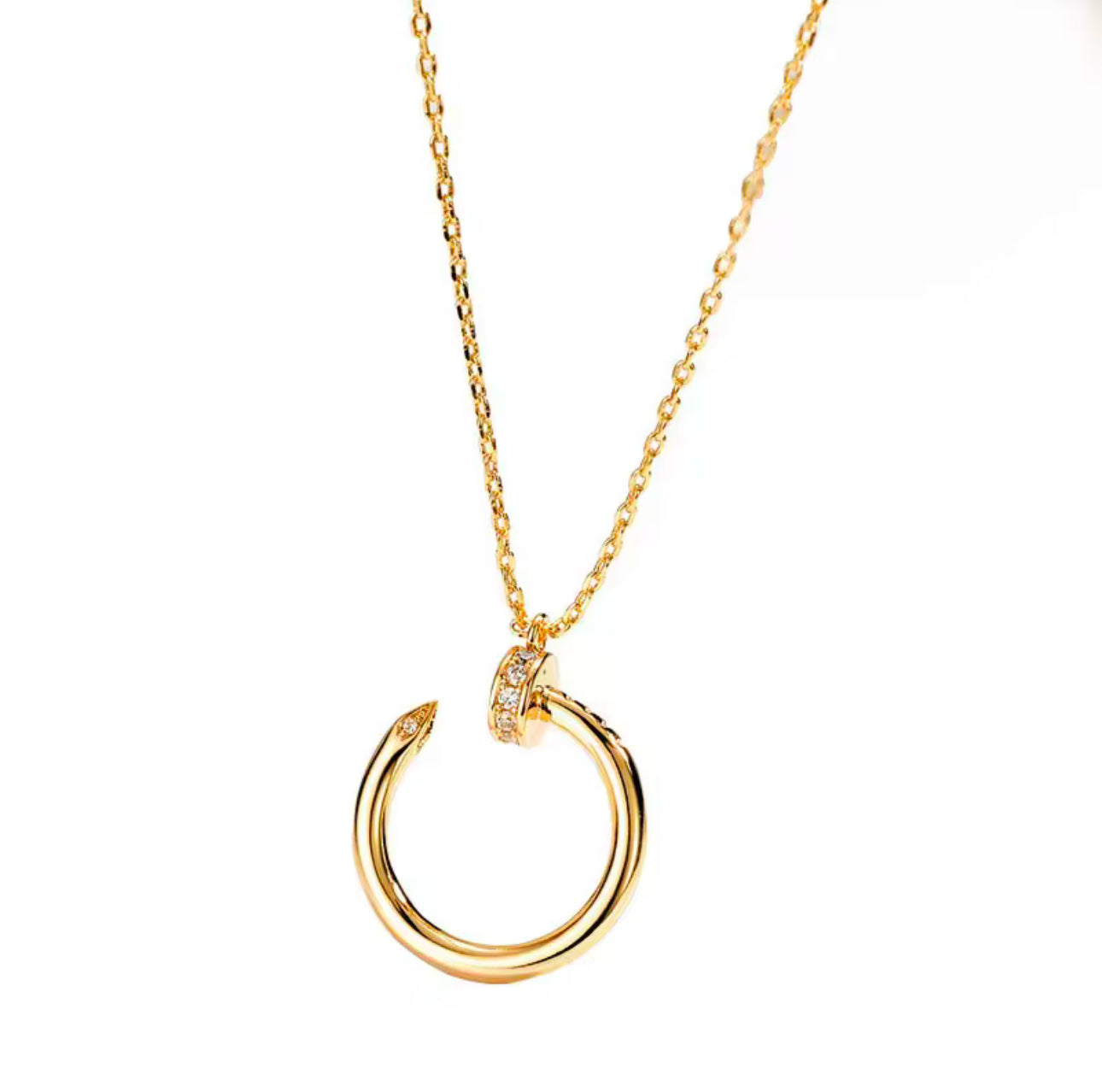 Eternal Radiant Nail Pendant, 18k Gold Plated, 925 Sterling Silver