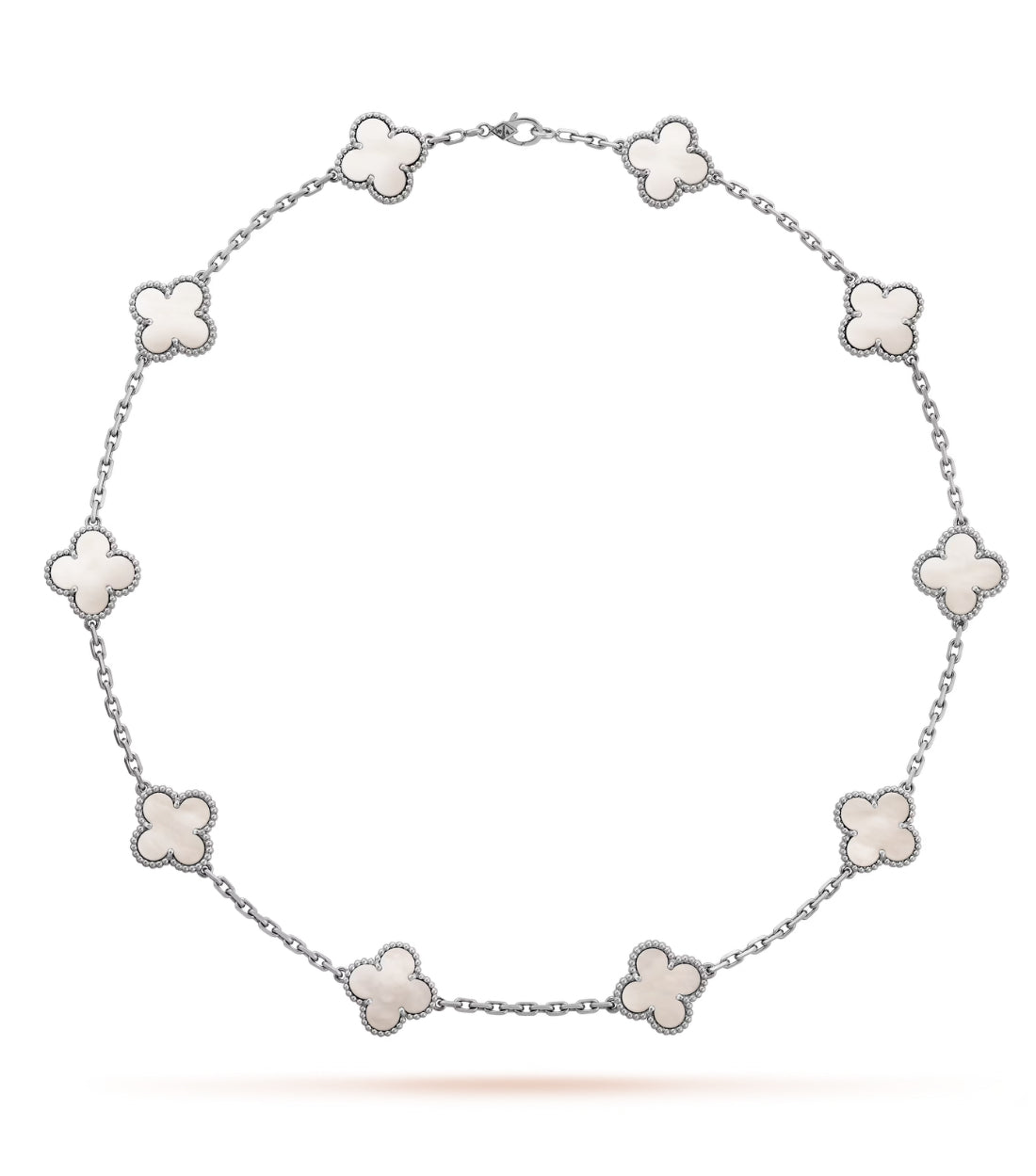 Eternal 10 Motifs Silver Chalcedony Necklace, 925 Sterling Silver