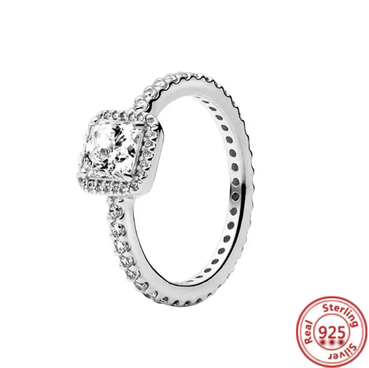 Eternal Square Sparkle Halo Ring