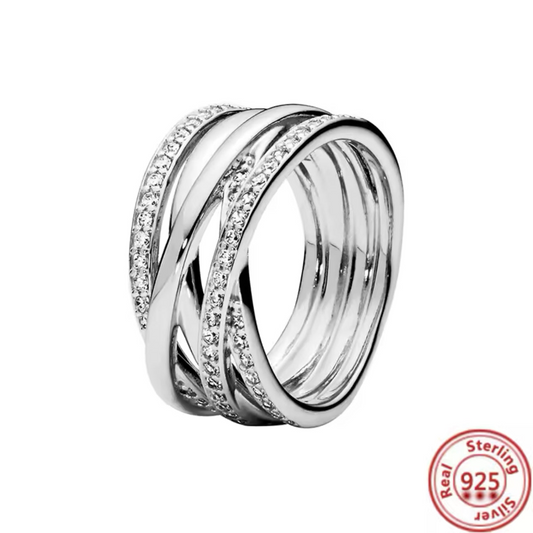 Eternal Sparkling & Polished Lines Ring