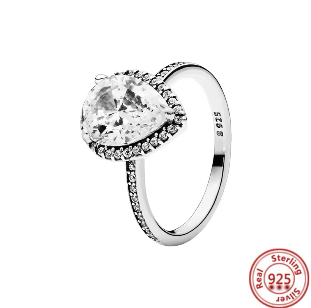 Eternal Sparkling Pear Halo Ring