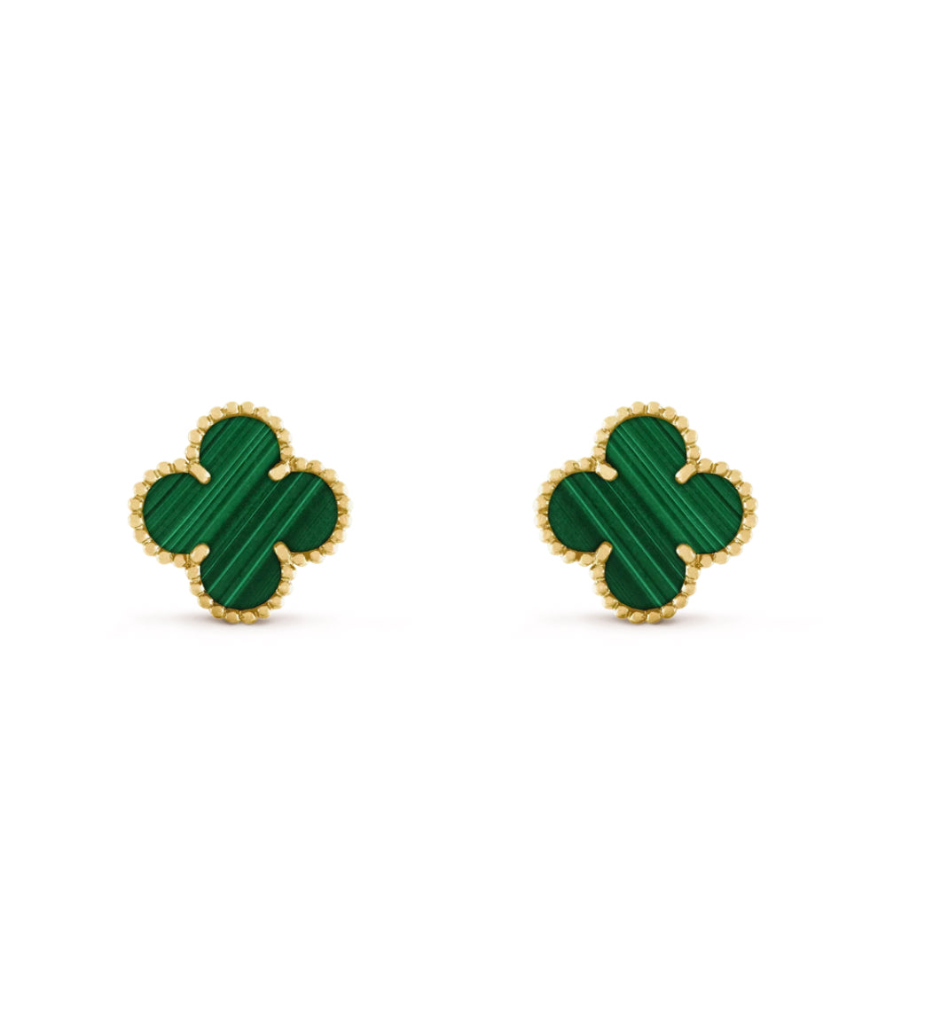 Eternal Clover Leaf Earrings, 18k Gold Plated, 925 Sterling Silver