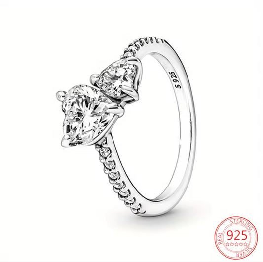 Eternal Double Hearted Sparkling Ring