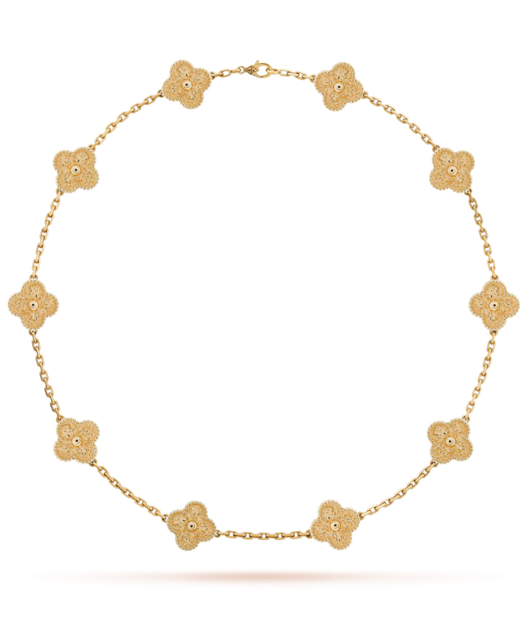 Eternal 10 Motifs Luxury Golden Necklace, 18k Gold Plated, 925 Sterling Silver