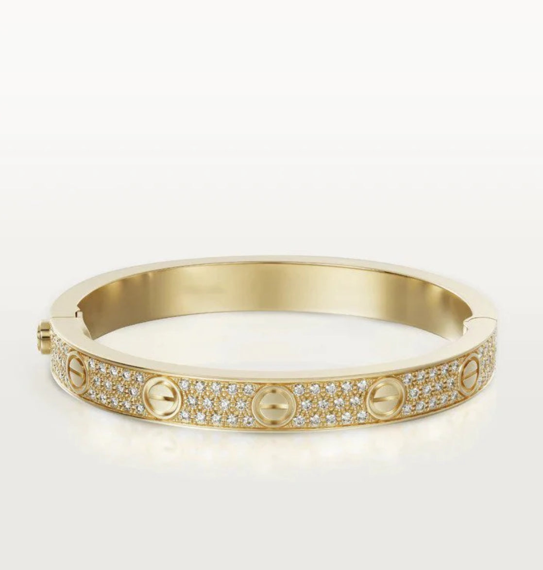 Eternal Love Cubic Zircon Paved Bracelet, 18k Gold Plated, 925 Sterling Silver